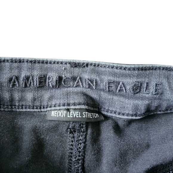 American Eagle Outfitters High Rise Dark Denim Shortie Jean Shorts - Picture 2 of 5